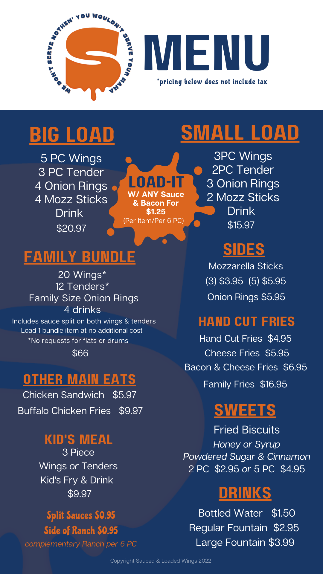 Sauced and Loaded Wings